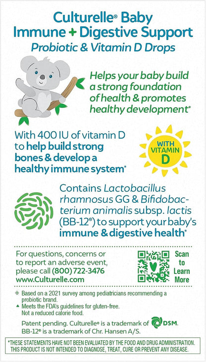 Culturelle Baby Probióticos + Vitamina D Gotas, 30 días, 9 ml – Image 2