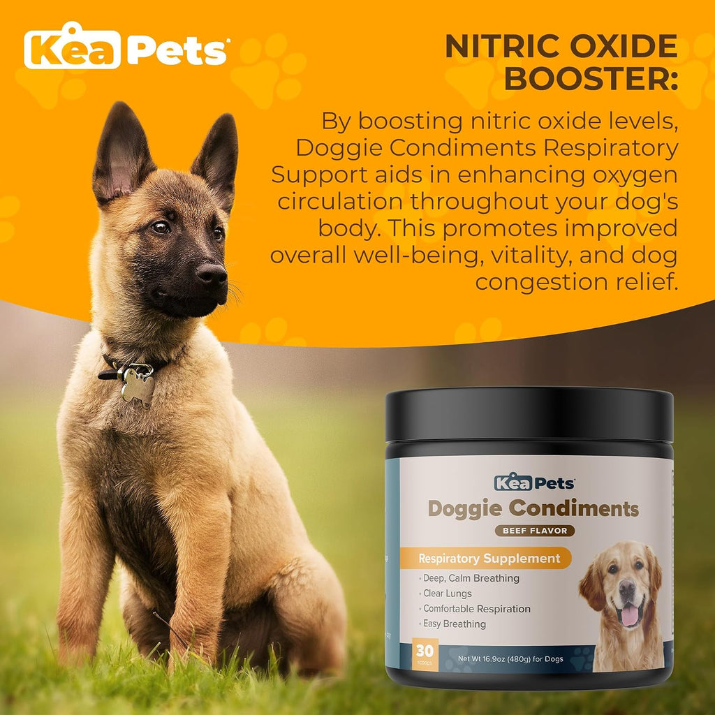 Doggie Condiments Suplemento Respiratorio para Perros - Apoyo Natural para la Respiración, Congestión y Tos