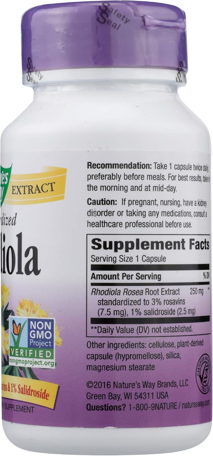 Rhodiola Rosea, 60 Cápsulas Vegetales - Nature's Way