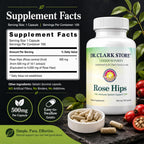 Dr Clark Store Suplemento de Escaramujo, 500 mg, 100 Cápsulas de Gelatina