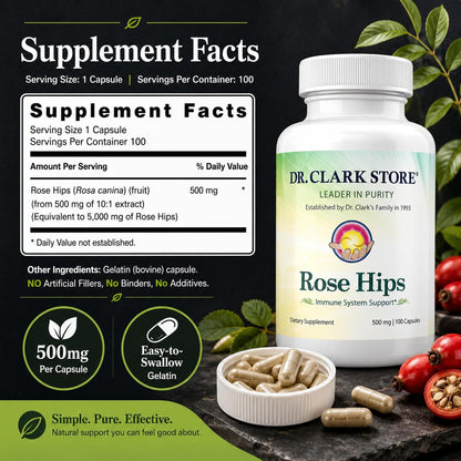 Dr Clark Store Suplemento de Escaramujo, 500 – La formación normal de colágeno para el funcionamiento normal de – Image 9
