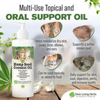 Aceite de Hemp para Perros y Gatos – Piel, Pelaje y Bienestar General con Aceite de Coco Orgánico y Vitamina E – 236 ml