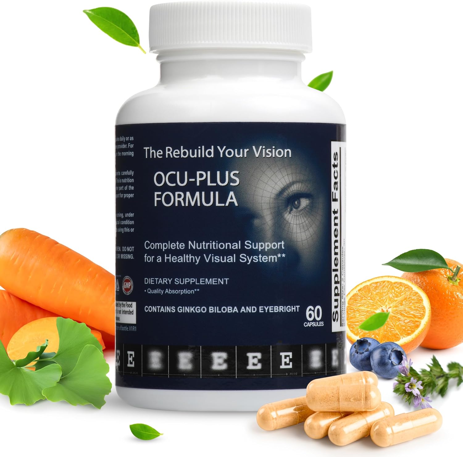 Rebuild Your Vision Ocu-Plus Formula – Suplemento para la Salud Visual con Luteína y Zeaxantina – 60 Cápsulas