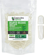 XPRS Nutra Cápsulas Vacías Tamaño 0 Liberación Retardada - 500 Unidades - Cápsulas Veganas Transparentes