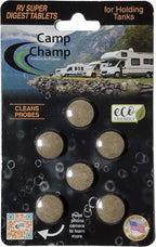 Camp Champ Super Digest para Tanques de RV (6 Comprimidos por Tarjeta) - 31 Billones de Microorganismos por Comprimido