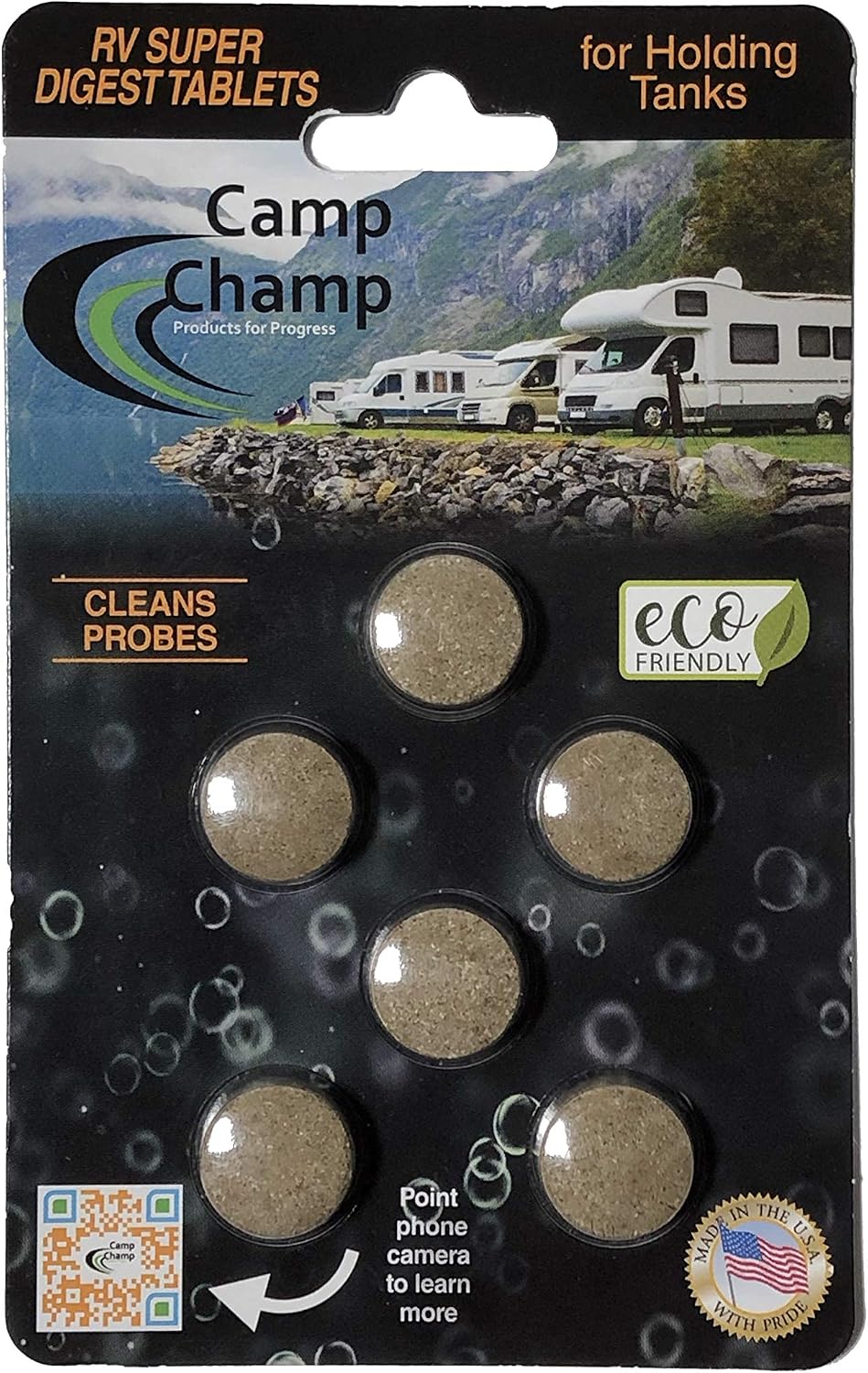 Camp Champ Super Digest para Tanques de RV (6 Comprimidos por Tarjeta) - 31 Billones de Microorganismos por Comprimido