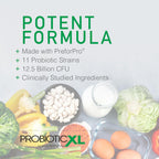 OmegaXL ProbioticXL - Prebiótico y Probiótico, 11 Cepas, 12.5 mil millones UFC, 30 Cápsulas Vegetales