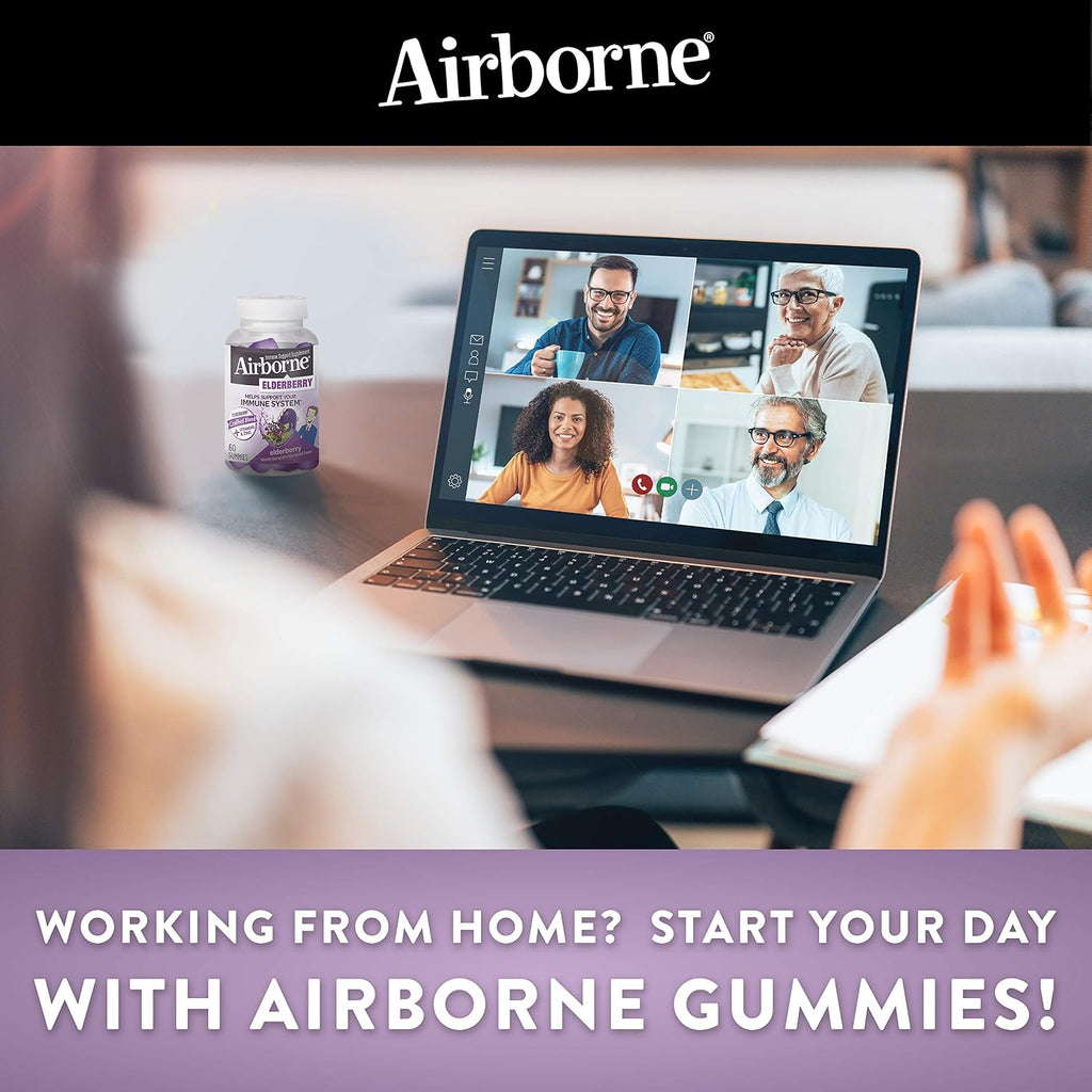 Airborne Gominolas de Saúco + Zinc y Vitamina C para Adultos, 60 gomitas