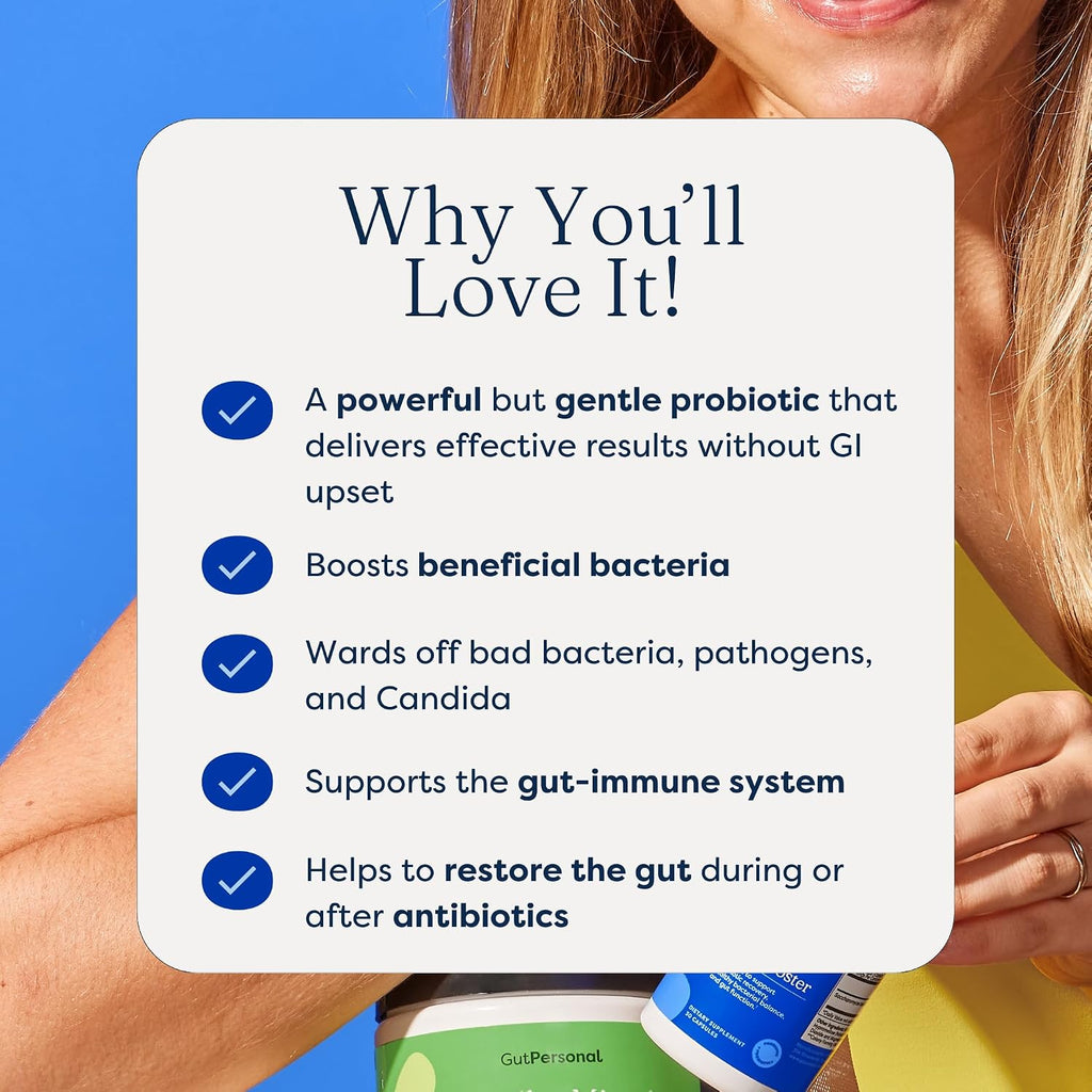 GutPersonal The Booster Probiótico Dirigido para la Salud Intestinal – 5B UFC Saccharomyces Boulardii, 60 Cápsulas