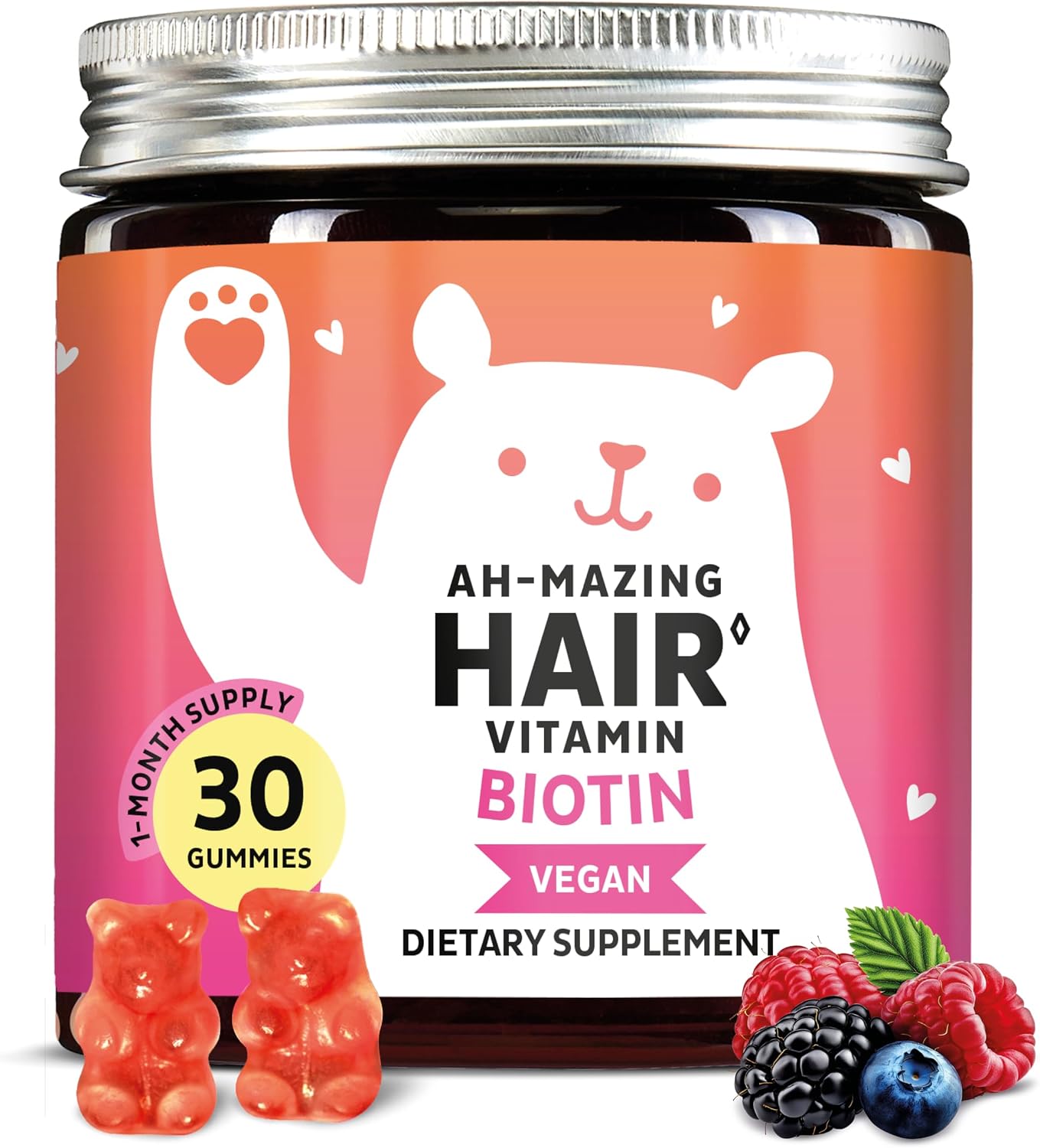 Gominolas de Biotina 5.000 mcg con Vitaminas C y E - 60 Unidades Veganas