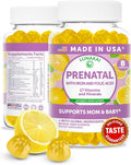 Lunakai Fabricado en EE. UU. Vitaminas Prenatales 17-en-1 con Hierro y Ácido Fólico – Deliciosas Gomitas Prenatales Diarias para el Bienestar Materno, 60 unidades