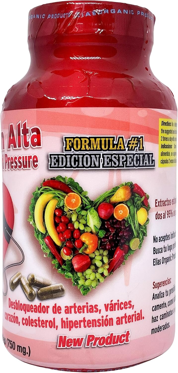 Elias Organic Products Presion Alta Chinese Salvia Gynostemma AJO Castno de Indias