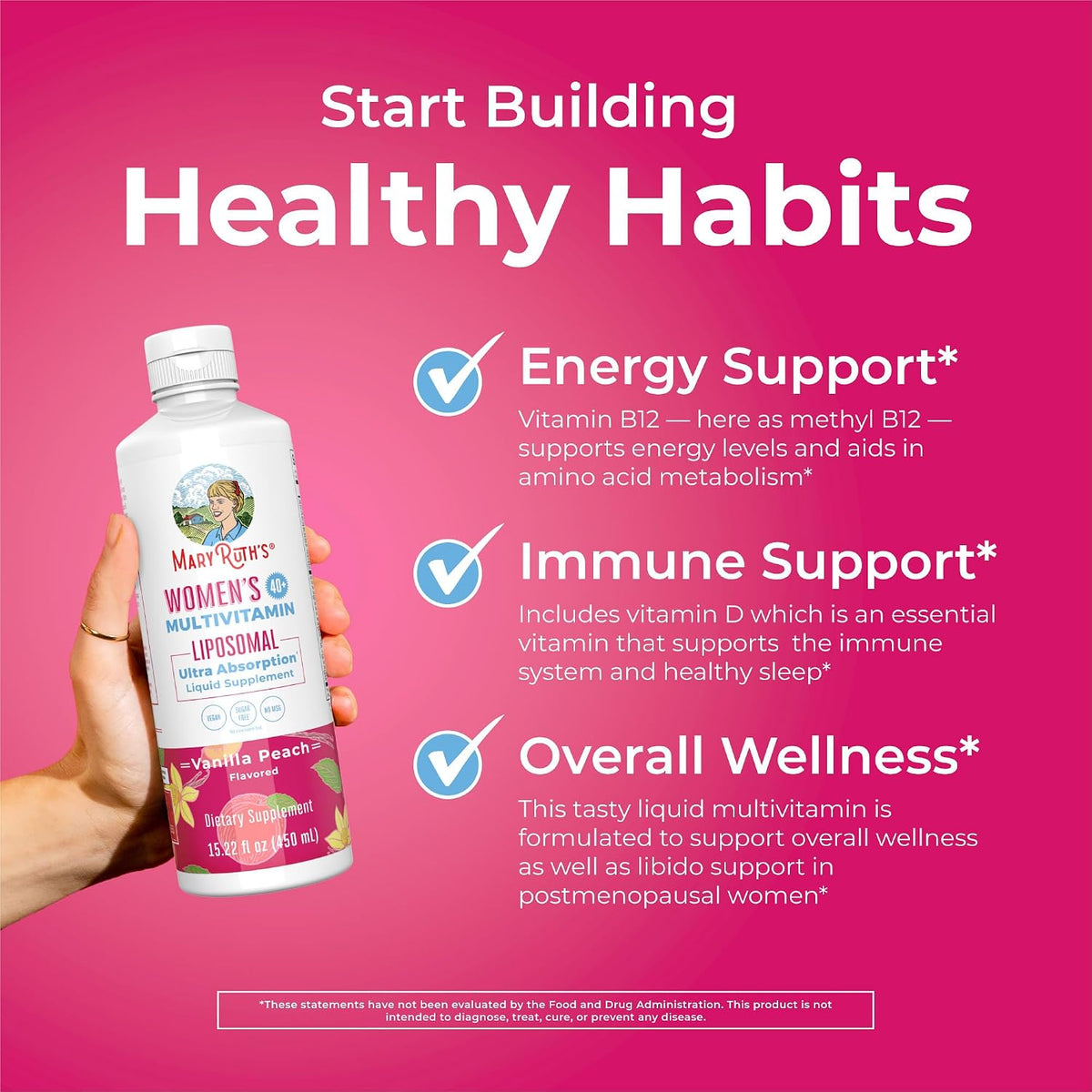 MaryRuth's Multivitamínico Liposomal para Mujeres 40+ - 450 ml – Image 5