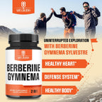 WELBUDA Berberine Supplement with Organic Gymnema Sylvestre Leaf - 60 Capsules
