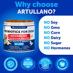 Probióticos para Perros - Apoya la Salud Digestiva, Piel con Picor, Alergias, Inmunidad, Equilibrio de Levaduras - Probióticos y Enzimas Digestivas con Prebióticos - Reduce Diarrea, Gases - 180 Masticables Probióticos para Perros