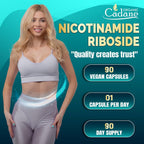 Organic Cadane Nicotinamida Ribósido 500mg | Apoyo Salud Celular | Vegano, No-GMO | 90 Cápsulas