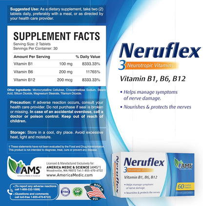 America Medic & Science NeruFlex – Apoyo – Mayores de 50 años, cuya capacidad de absorción de B12 disminuye – Image 3