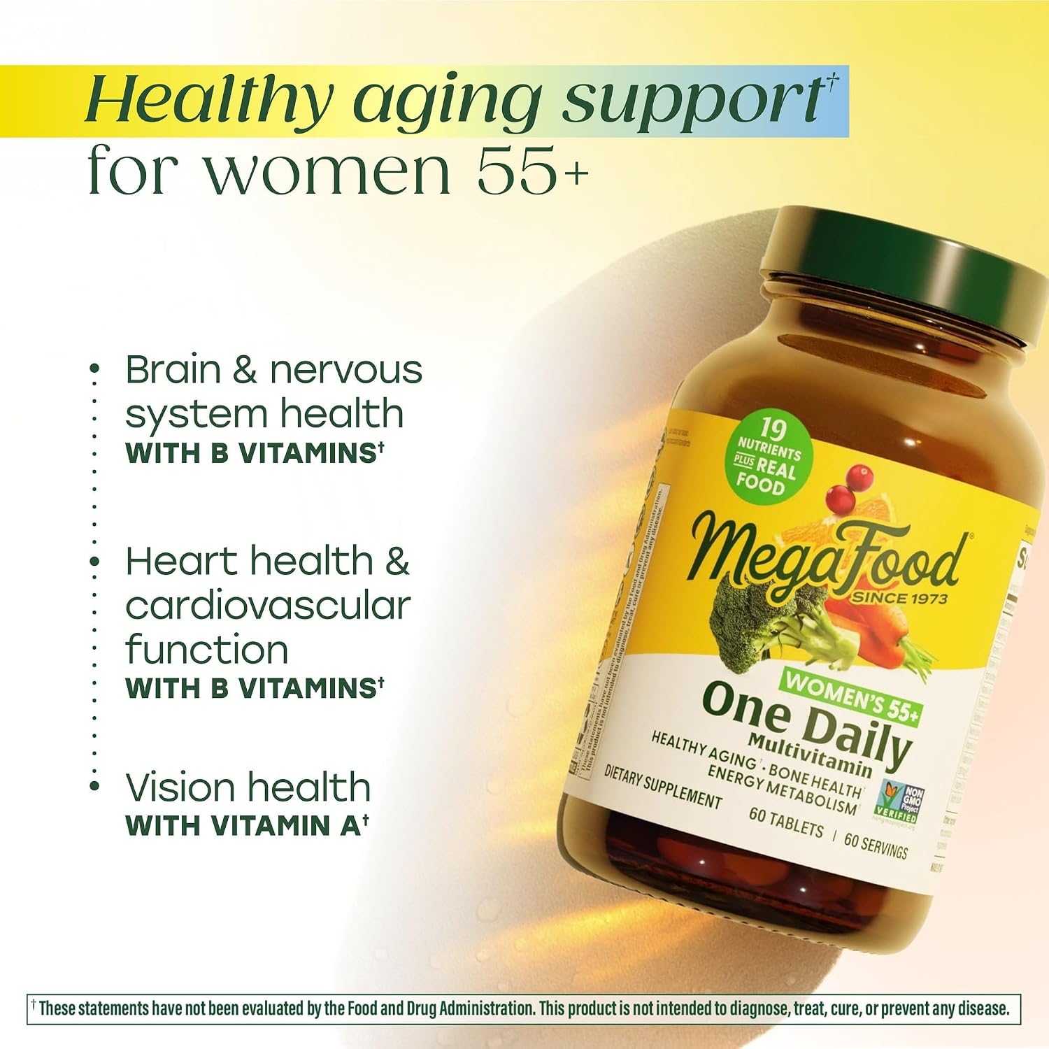 MegaFood Women Over 55 One Daily – Multivitamínico y Mineral para Mujeres Mayores de 55 Años, 60 Comprimidos