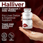 Hallusa Natural Suplemento para la Salud Hepática con Cardo Mariano, Complejo B y Alcachofa - 60 Comprimidos