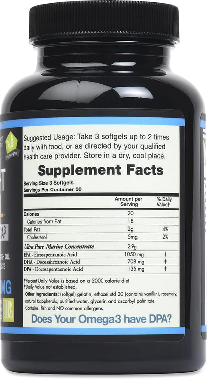 Triple Strength Fish Oil - Aceite de Pescado Omega 3 con DPA, EPA y DHA - 2900 mg - 90 Cápsulas Blandas - Sabor Vainilla – Image 4