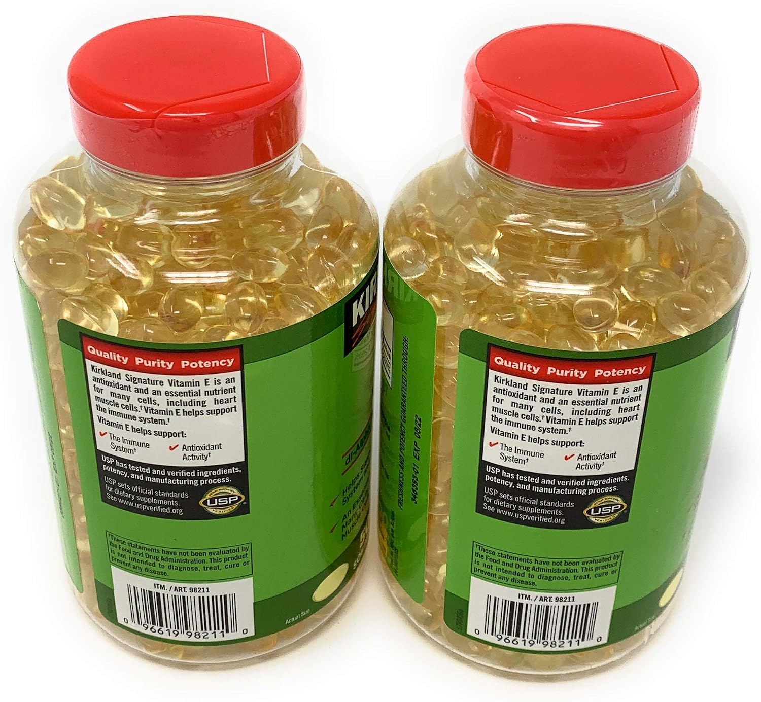 Kirkland Signature Vitamina E 400 UI, 500 Cápsulas Blandas (Pack de 2)