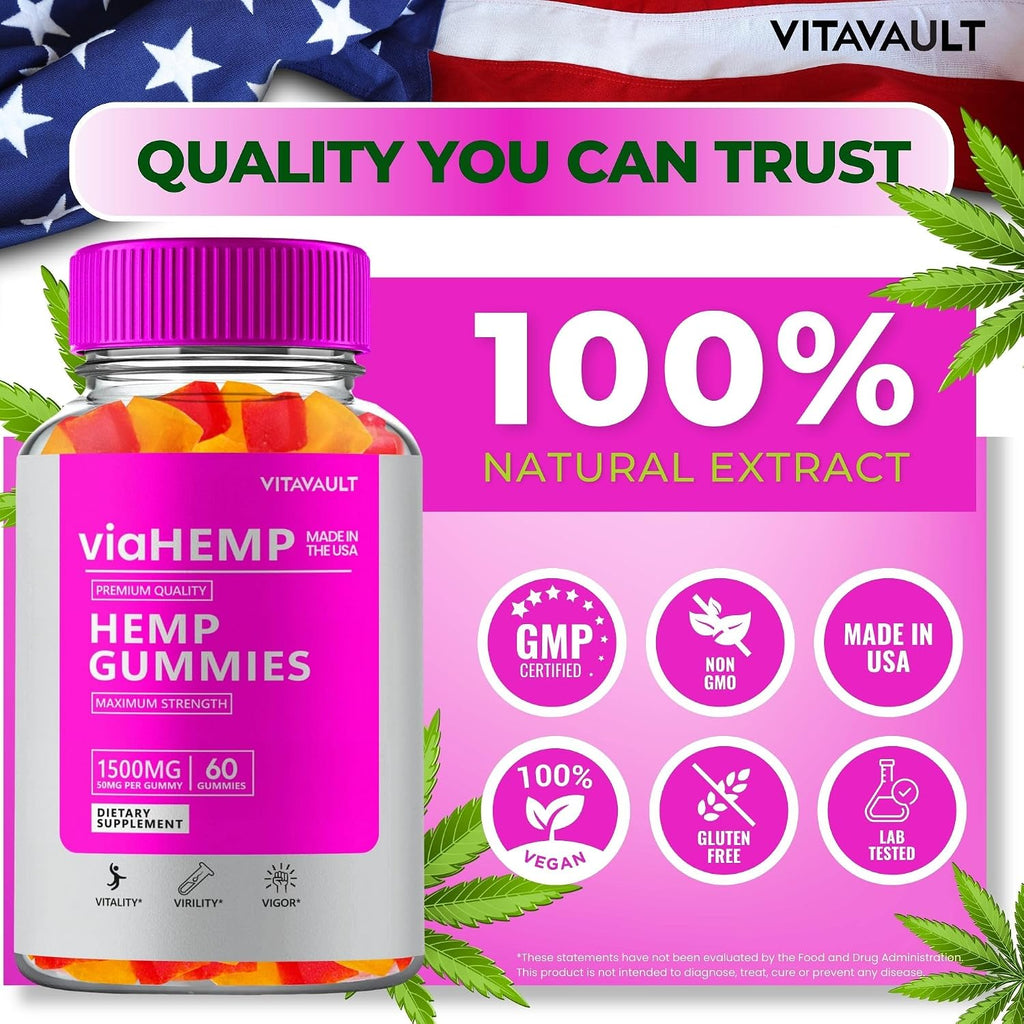 Via Hemp Gummies - Maximum Strength (60 Gominolas)