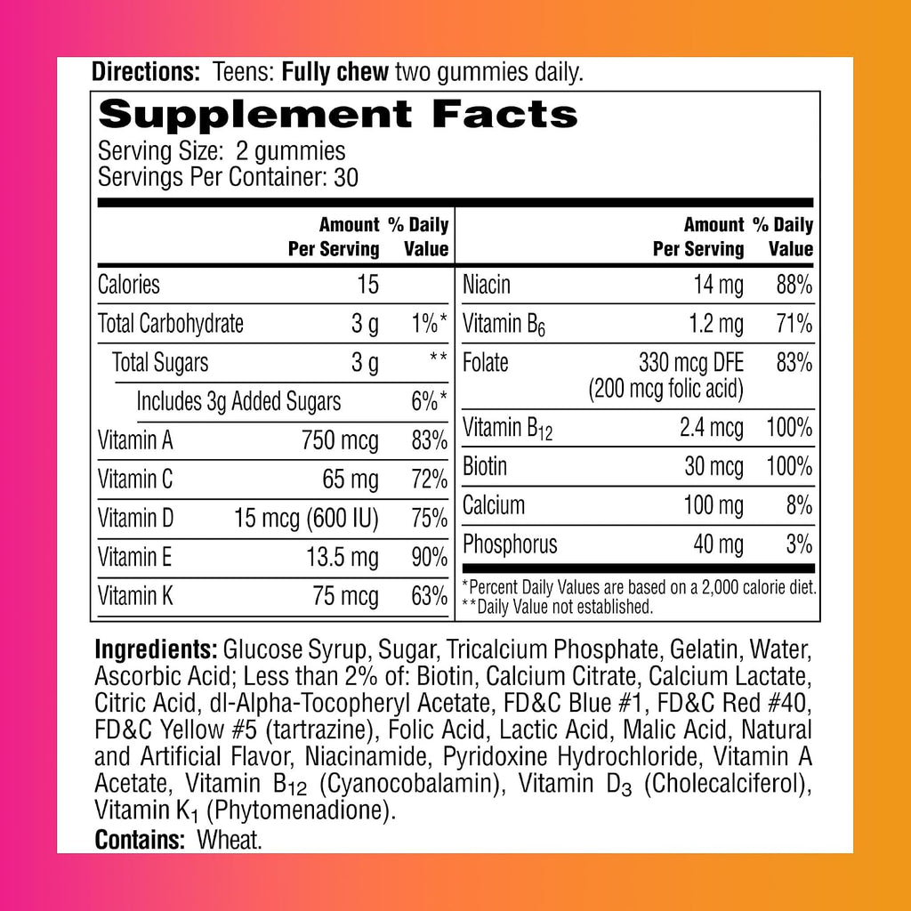 One A Day Teen Girl 60ct