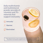 Trace Minerals Power Pak Immunity - Sobres Multivitamínicos y Multiminerales - Apoyo de Electrolitos - 1200 mg de Vitamina C Sabor Limón Baya - 30 Sobres