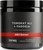 Tongkat Ali Fadogia Agrestis - Ultra High Potency 200:1 Tongkat Ali & 30:1 Fadogia Agrestis - 2% Eurycomanone - Third-Party Lab Tested - 120 Capsules