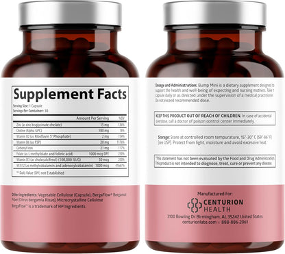 Centurion Health Bump Mini Vitaminas Prenatales Completo - 30 Cápsulas – Image 2
