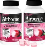 Airborne Vitamina C 1000 mg con Zinc - 116 Comprimidos Masticables Sabor Berry (Pack de 2)