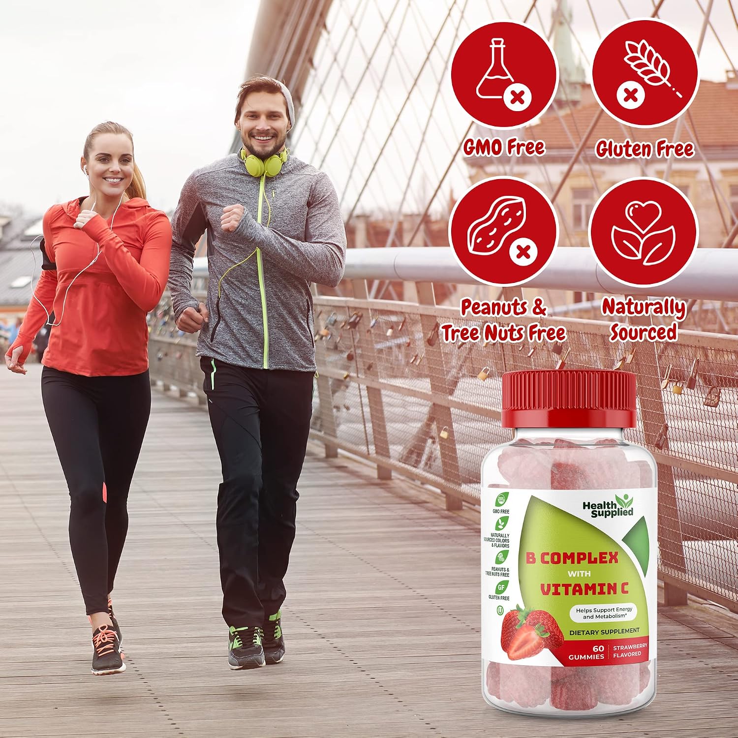 Gominolas de Complejo B sabor fresa con vitamina C