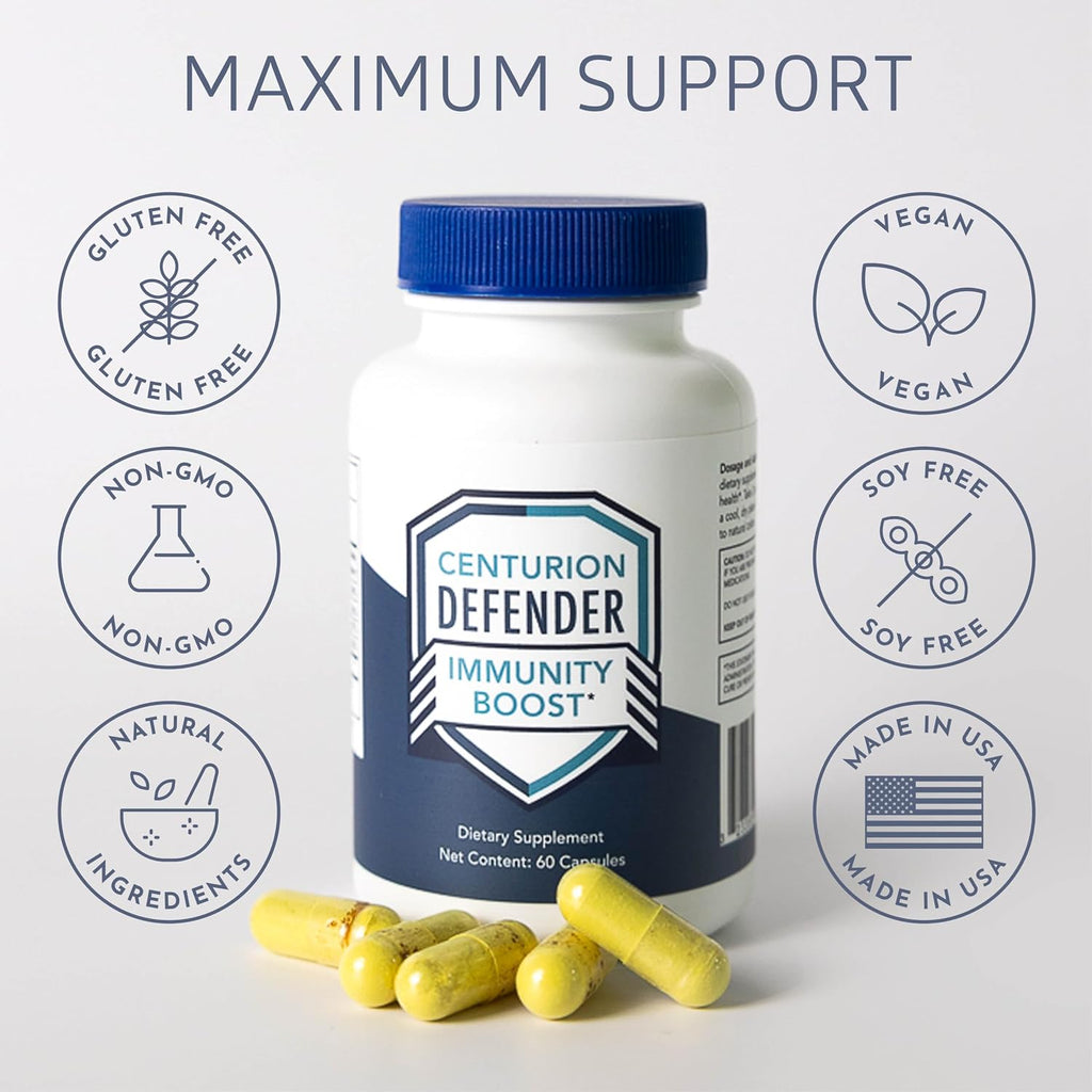 Defender Immunity Boost - 5-en-1 con Quercetina, Zinc, Vitamina D, Vitamina C y Cobre, 60 Cápsulas