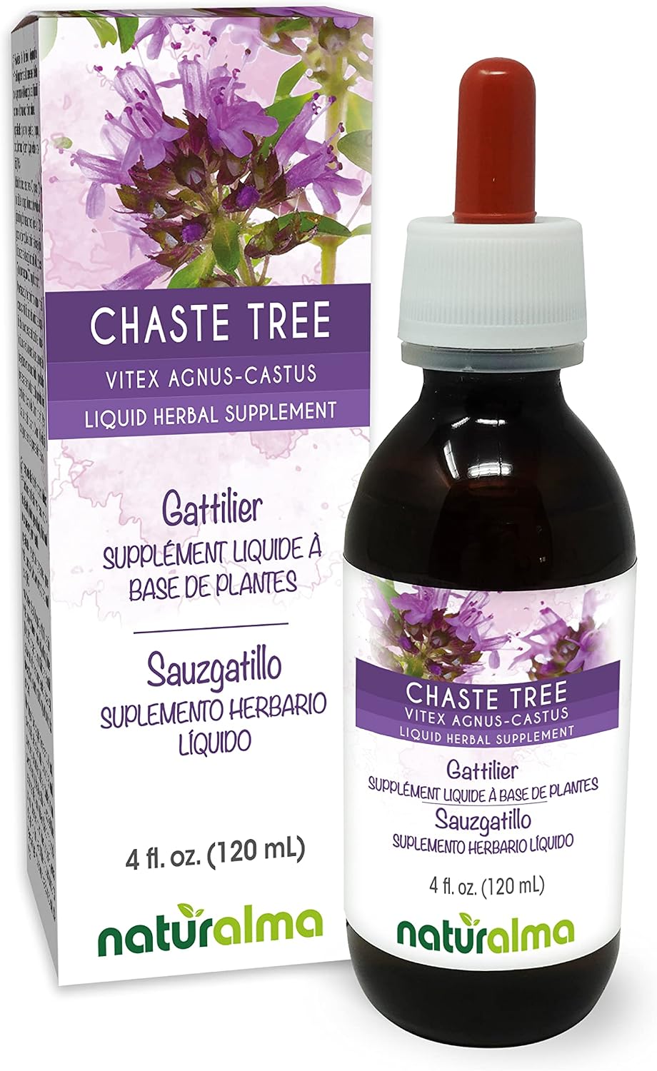 Naturalma Sauzgatillo (Vitex agnus-castus) Tintura Sin Alcohol - 120 ml