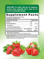 Nature's Truth Vitamin D3 y B12 Gominolas para Adultos - 60 unidades - Sabor Fresa - Vegetarianas, No GMO y Sin Gluten