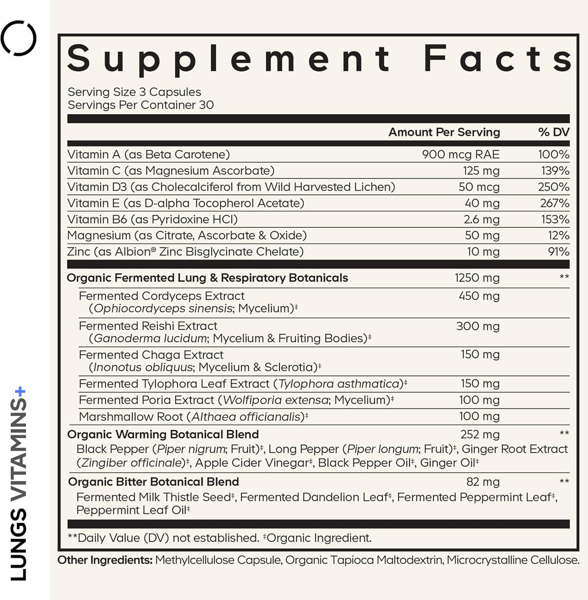 Codeage Lungs Vitamins – Complejo Pulmonar – Vitamina C y Zinc : ambos contribuyen al funcionamiento normal del – Image 2