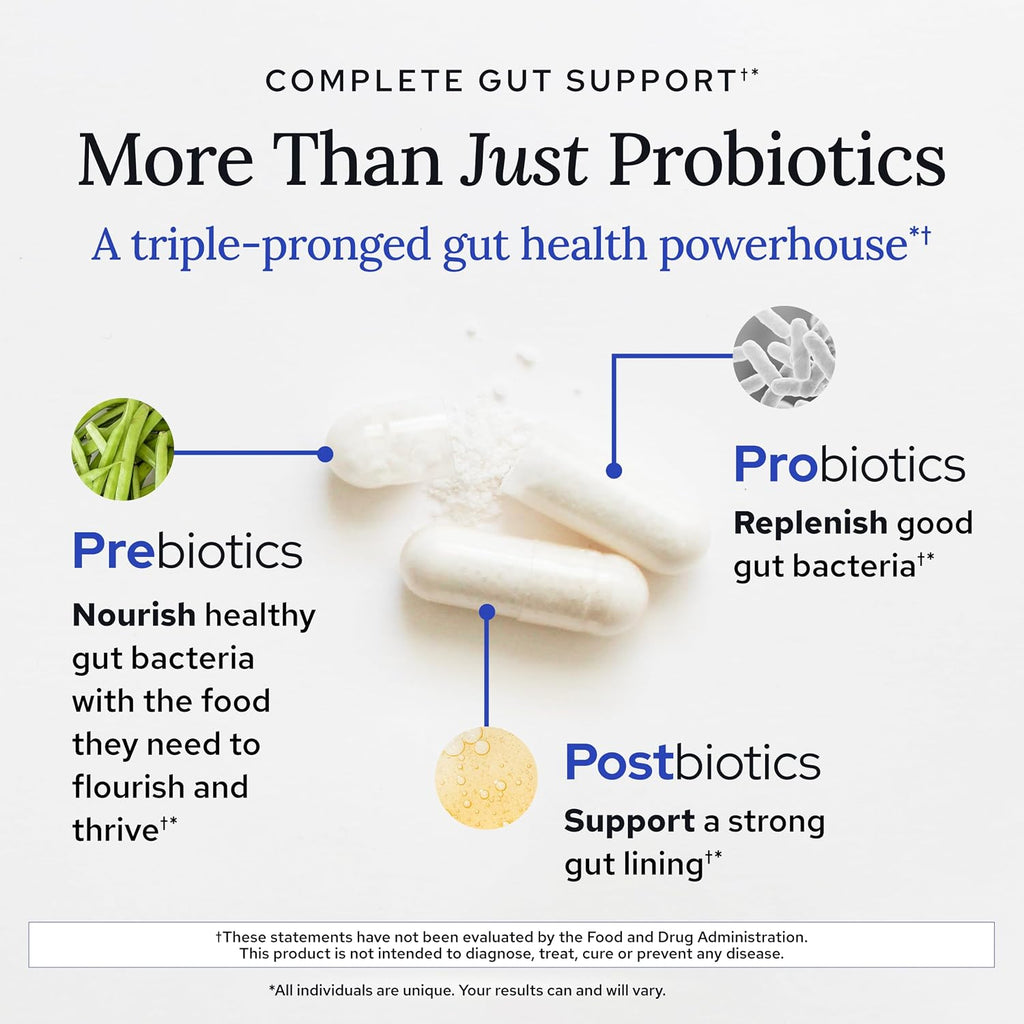 Gundry MD® Bio Complete 3 - Prebiótico, Probiótico, Postbiótico para la Salud Intestinal (Pack 90 Días)