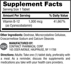 Earth's Splendor B12 1000 mcg - 400 Comprimidos - Suplemento de Vitamina B12