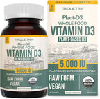 Vitamina D3 Orgánica 5000 UI - Vegana, de Origen Vegetal con Prebióticos - 60 Cápsulas