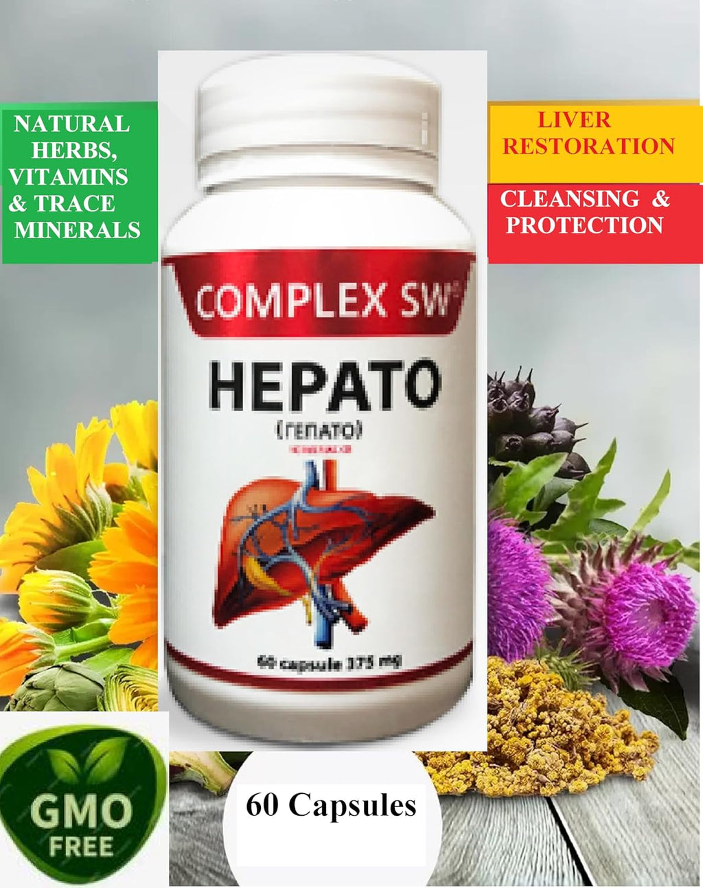 Liver Cleanse Detox & Repair - Complejo Hepático con Cardo Mariano, Alcachofa y Ginseng - 60 Cápsulas