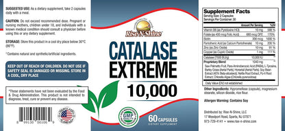 Rise-N-Shine Catalase Extreme 10,000 - Suplemento Capilar con Saw Palmetto, Biotina y Fo-Ti - 60 Cápsulas – Image 3