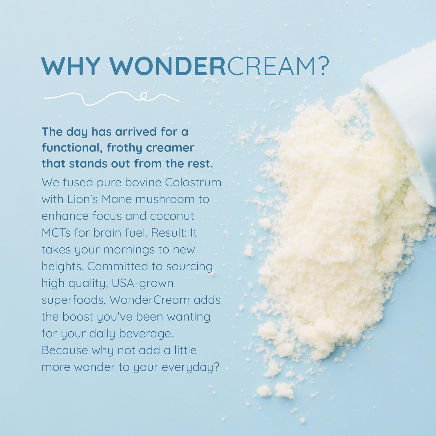 WONDERCOW WonderCream - Suplemento Cremoso con Calostro Bovino y Melena de León Orgánica