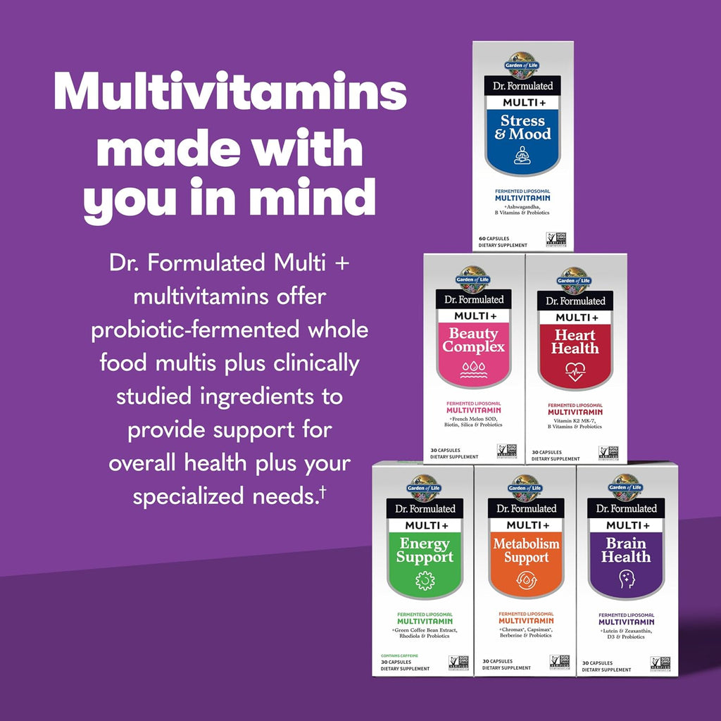 Garden of Life Multi+ Brain Health - Multivitamínico memoria y enfoque, 30 cápsulas