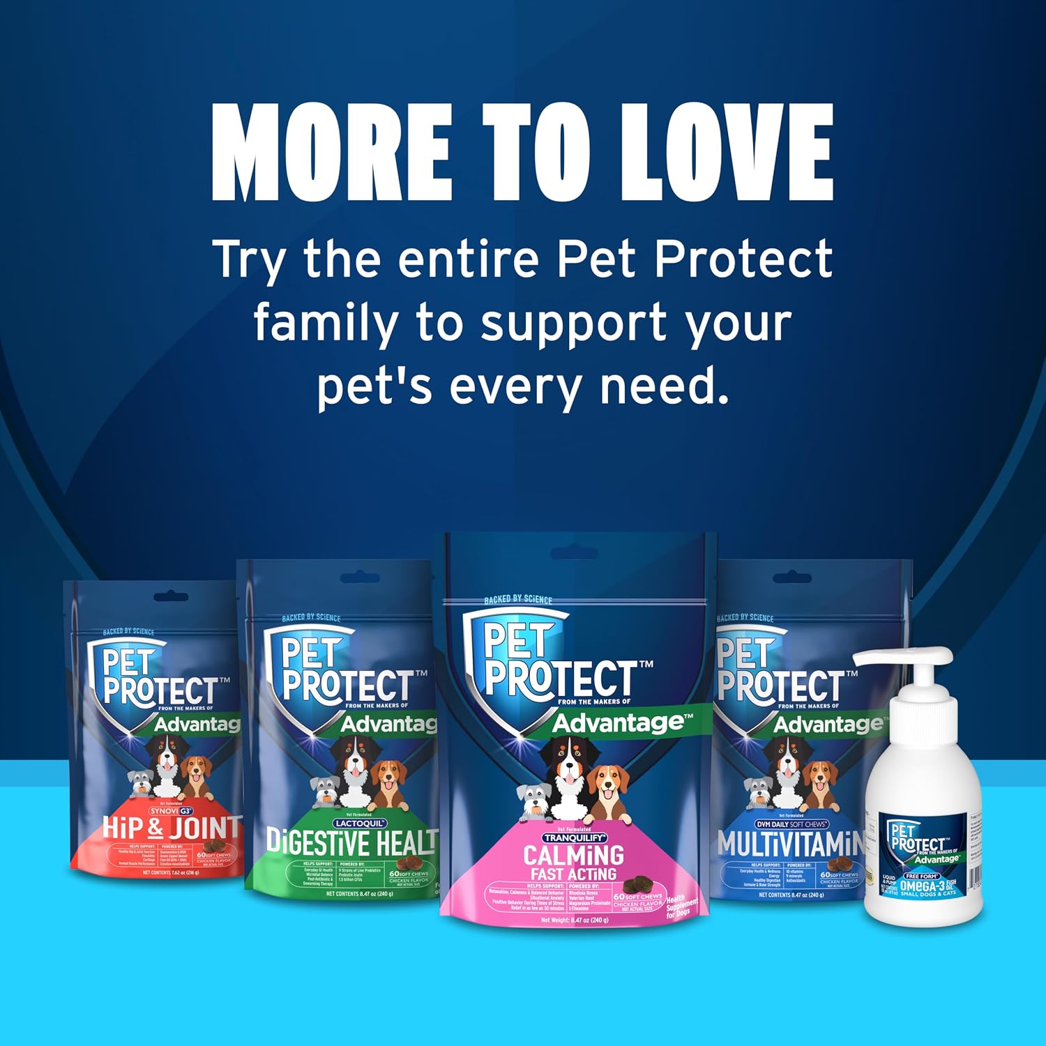 Pet Protect Tranquilify - Suplemento Calmante de Acción Rápida para Perros, Masticables Sabor Pollo (60 unidades)