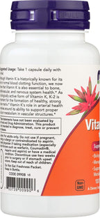 NOW Foods Vitamina K-2, 100 Cápsulas