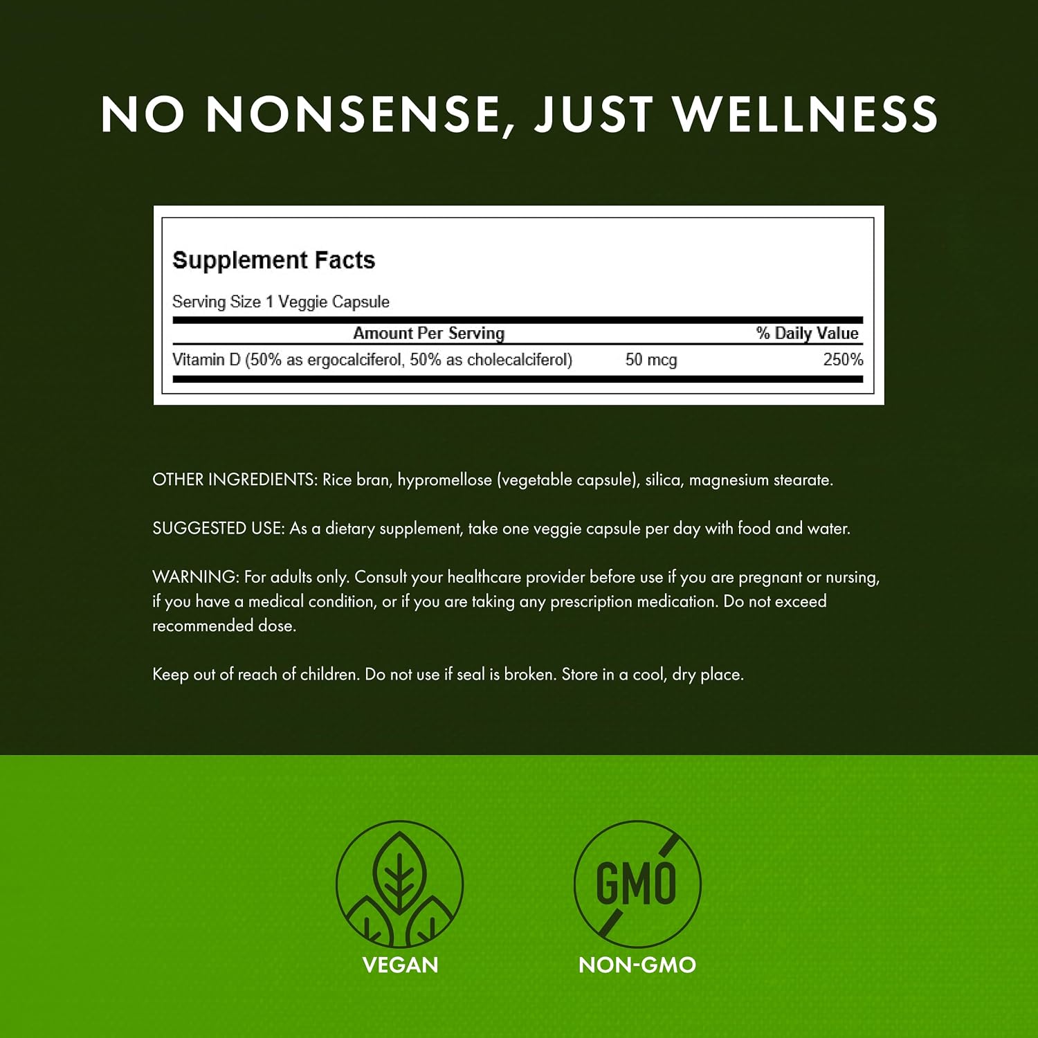 Swanson D2 y D3, 2000 UI – Suplemento para Huesos y Dientes, Apoyo Inmunitario, 60 Cápsulas Vegetales