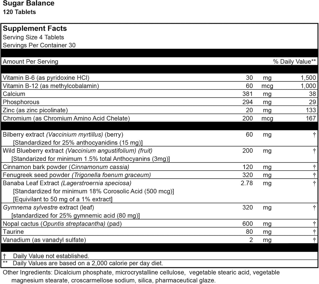 Sugar Balance Support 120 Comprimidos