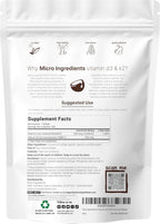 Micro Ingredients Vitamina D3 10000 UI + K2 MK-7 200 mcg, 300 Cápsulas Blandas
