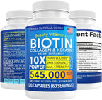 Biotina, Colágeno y Queratina con Ácido Fólico – 120 Cápsulas