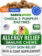 BARK&SPARK Omega 3 para Perros y Gatos - 180 Golosinas de Aceite de Salmón